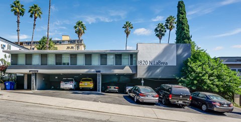 A building with the address 1820 N. LaBrea is shown with cars parked in front.