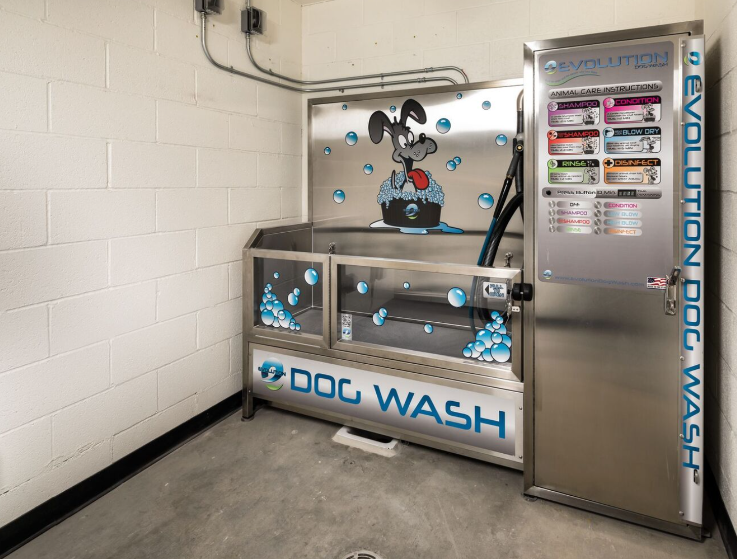 Dog wash tub and shower fixture