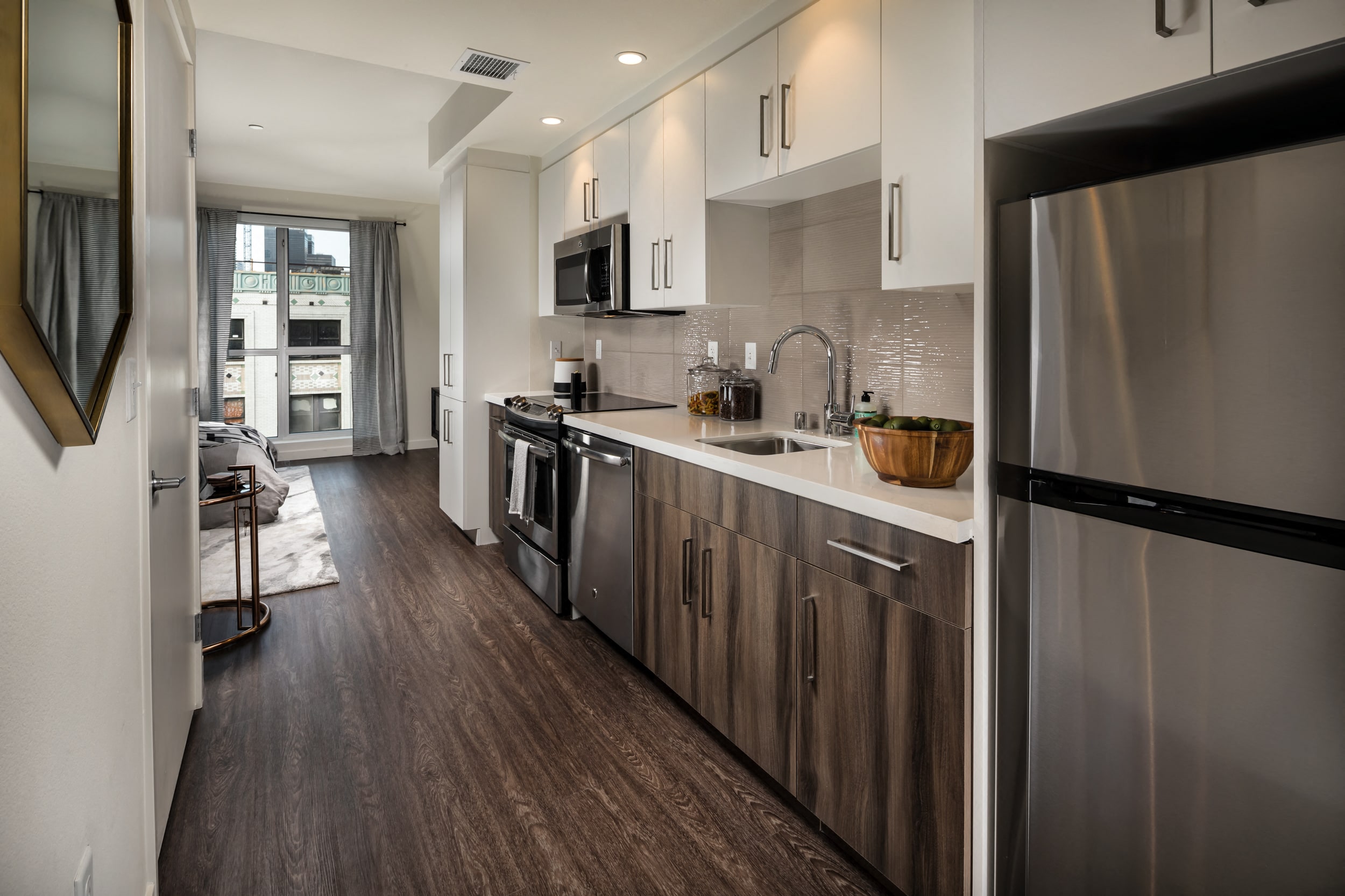 Kitchen with steal appliances