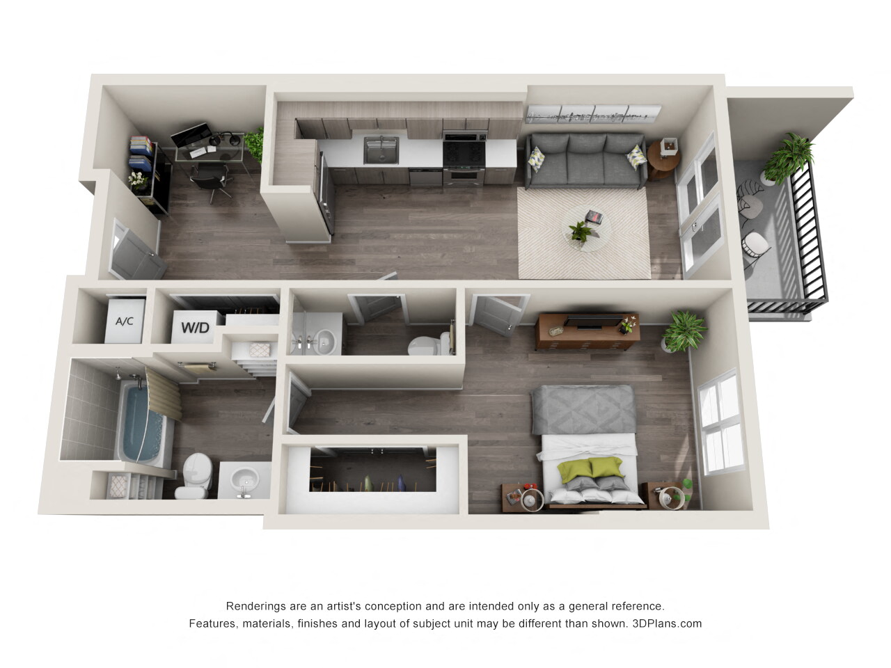 1 bedroom 1 bathroom apartment