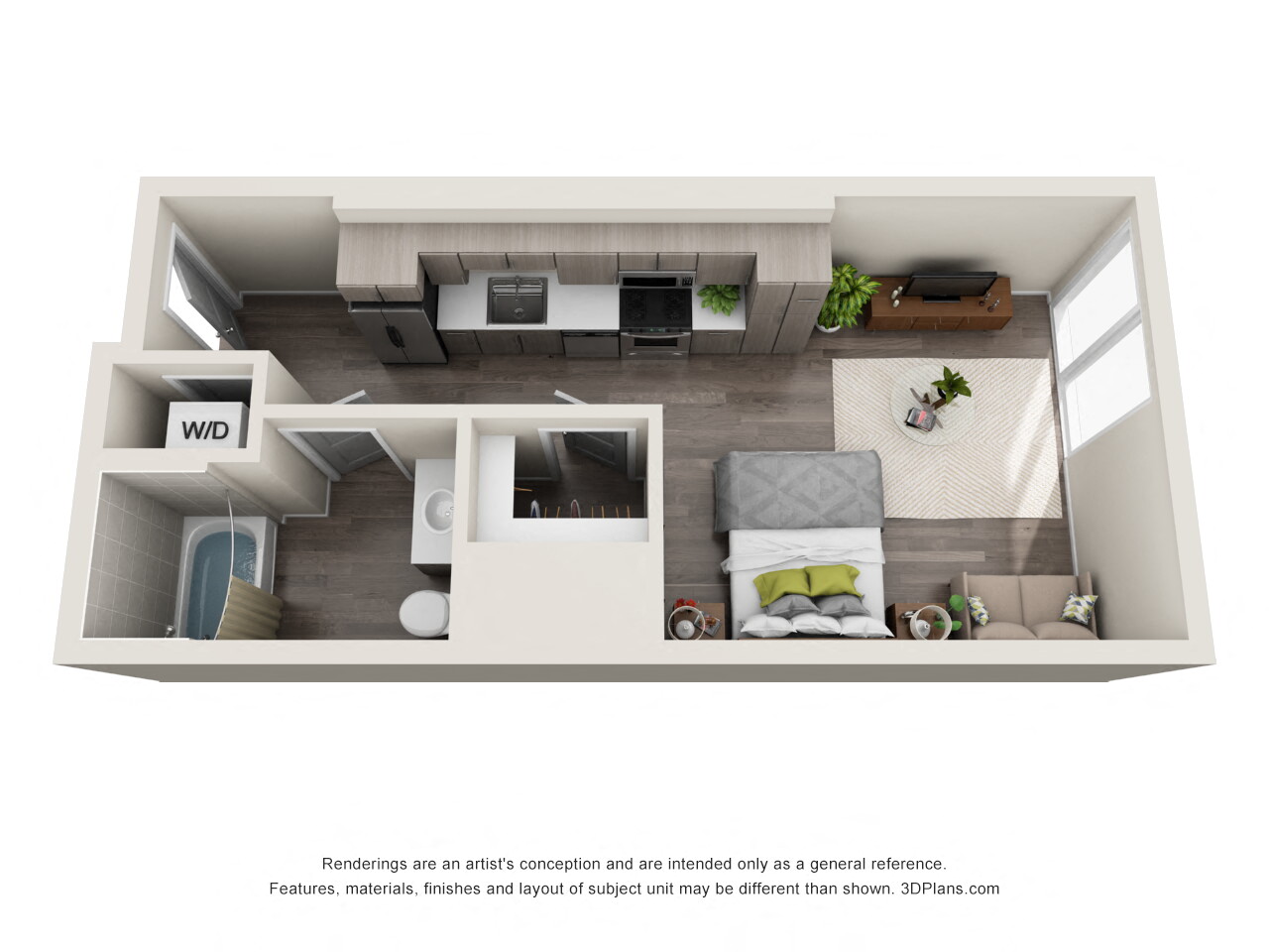 Studio Apartment with 1 bathroom