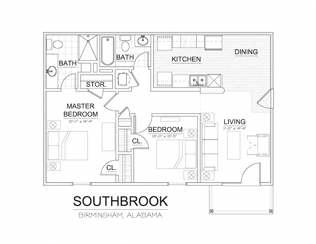 Southbrook Apartment Homes Forestdale Birmingham AL Floor Plan 35214