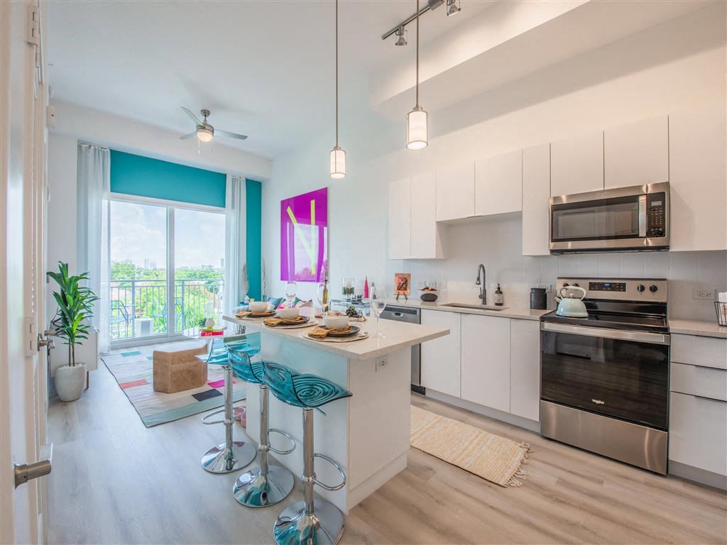 Gourmet Kitchen With Island at Altis Little Havana, Miami, FL, 33135