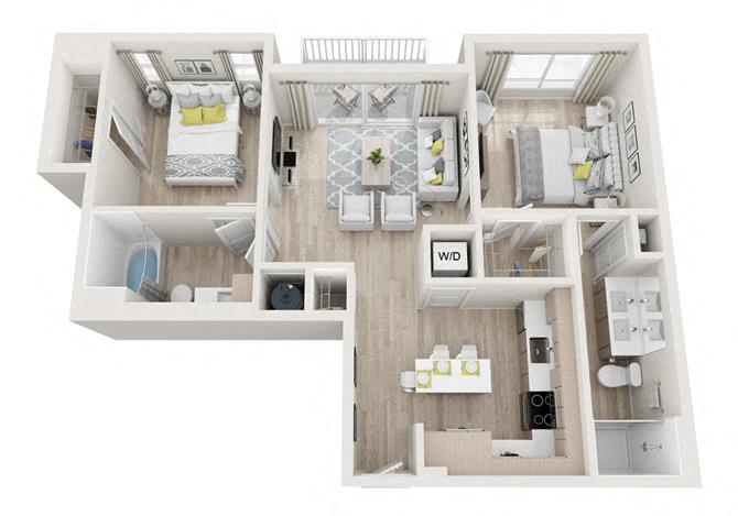 Sparkle Floor Plan at Altis Little Havana, Florida, 33135