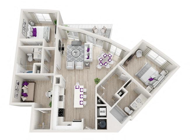Whimsy Floor Plan at Altis Little Havana, Florida, 33135