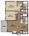 2 Bed 2 Bath Floor Plan 2 Bed 2 Bath Floor Plan at The Bradford at Easton Apartments, Columbus