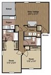 2 Bedroom 2 Bathroom Floor Plan 2 Bedroom 2 Bathroom Floor Plan at The Bradford at Easton Apartments, Ohio