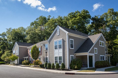 a row of houses on the side of a street