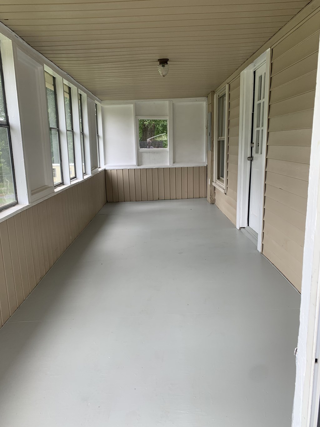 the porch is finished and ready to be painted