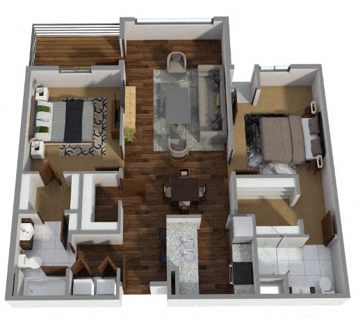 2 Bedroom Floorplan