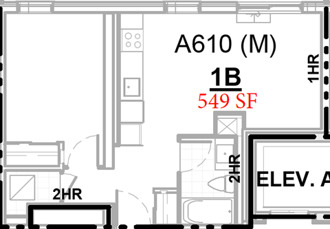 the floor plan of a room with a bed and a desk