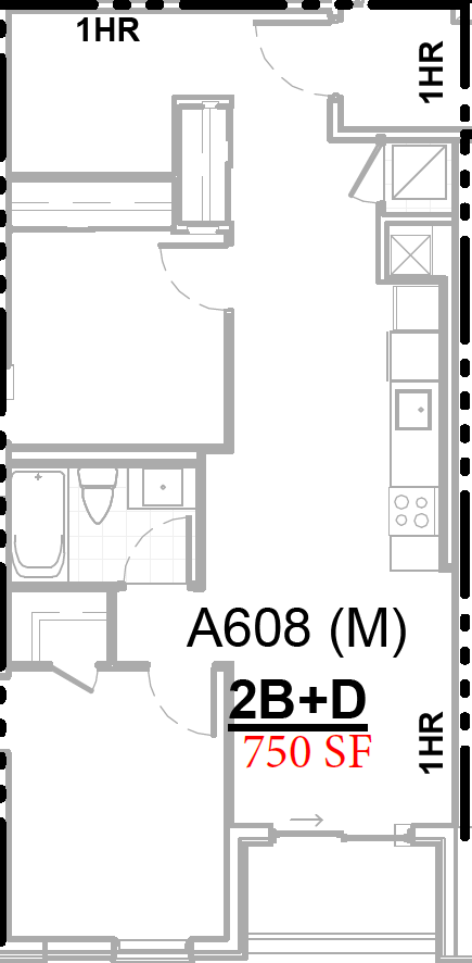 a floor plan of a house with a bedroom and a bathroom