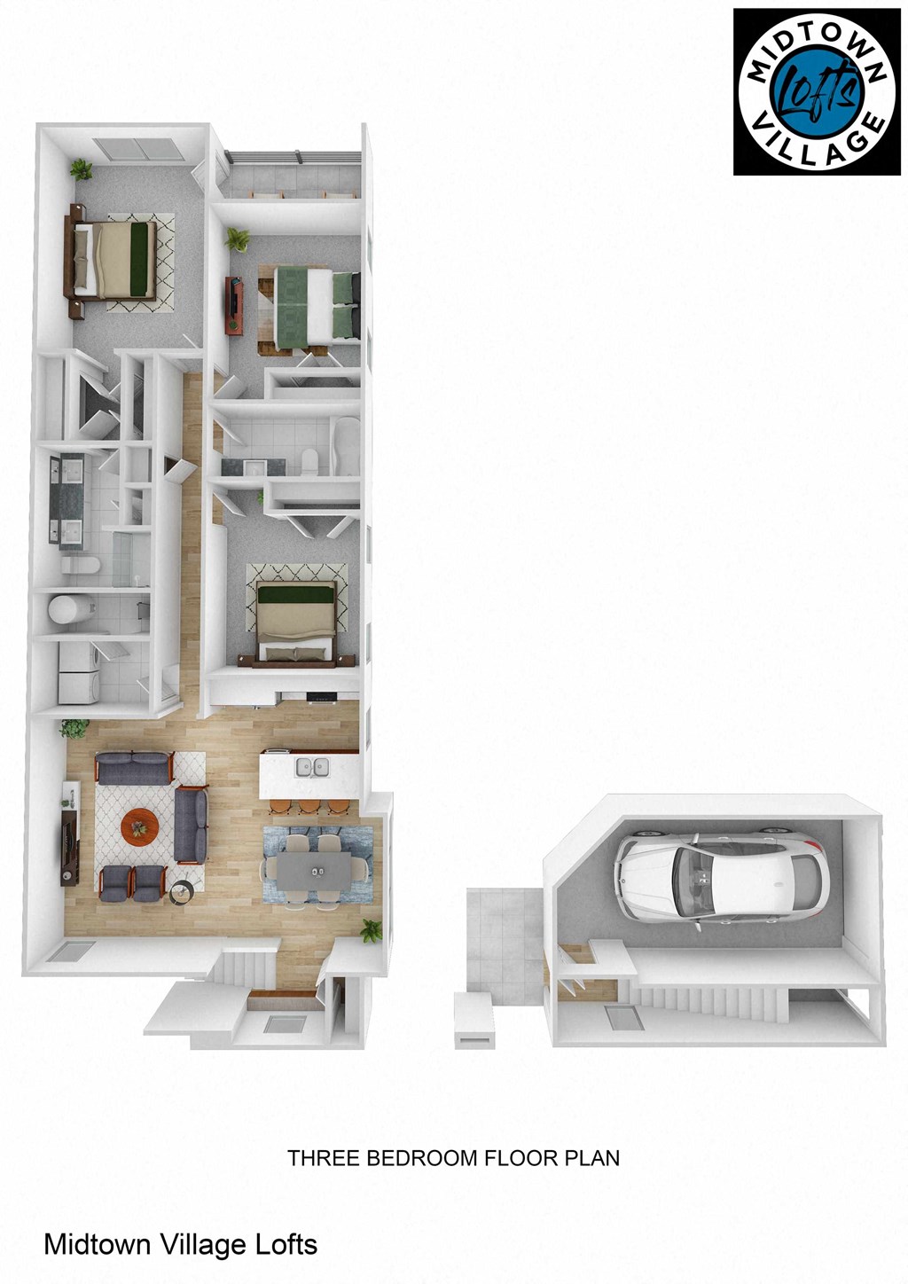 a floor plan of a house with a bedroom and a living room