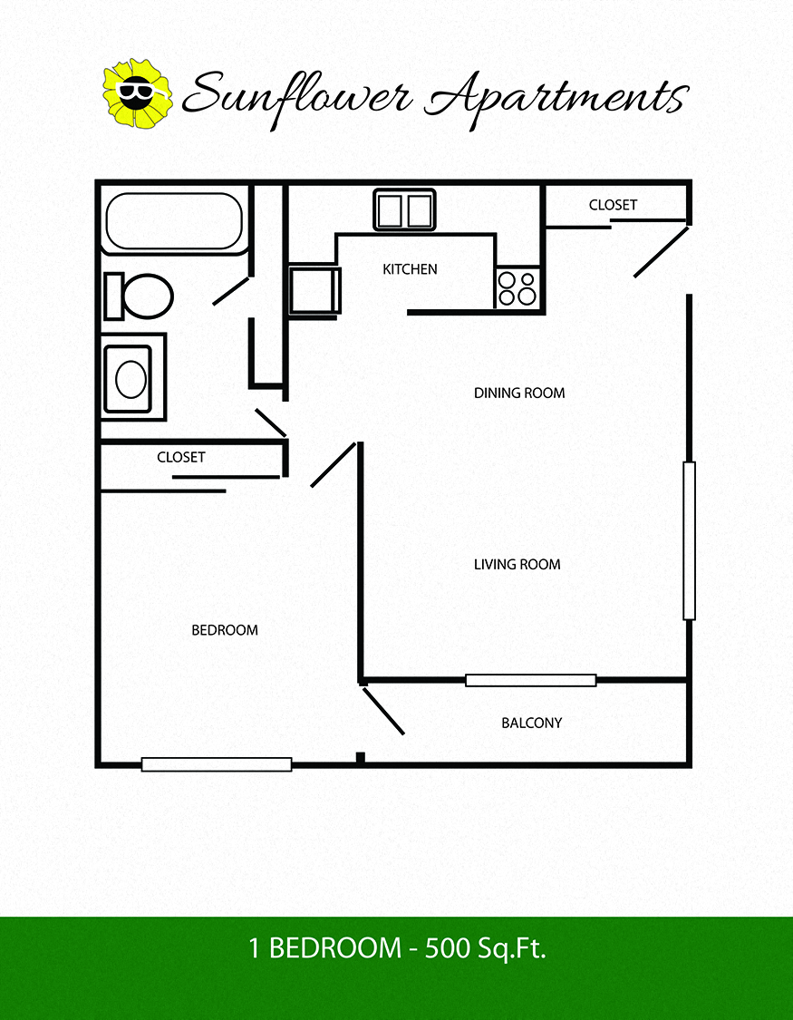 1 Bedroom / 1 Bathroom