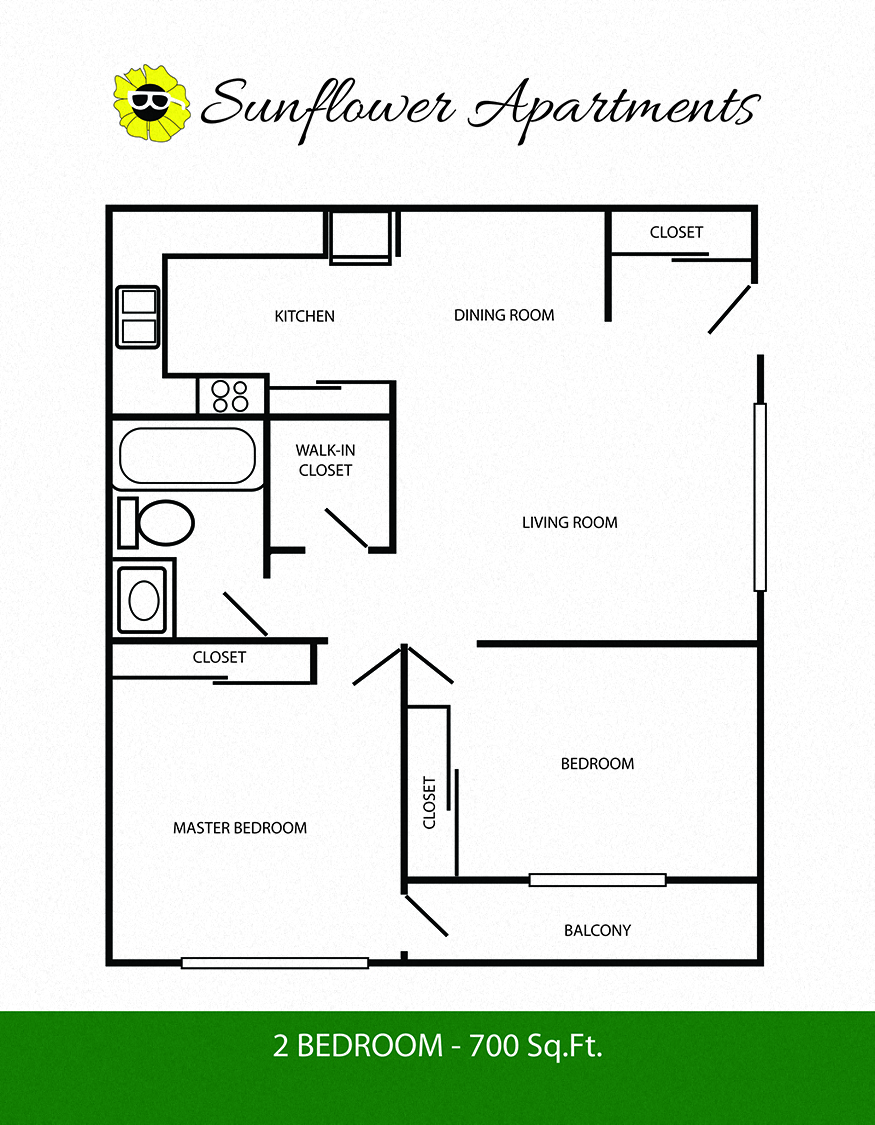 2 Bedroom / 1 Bath
