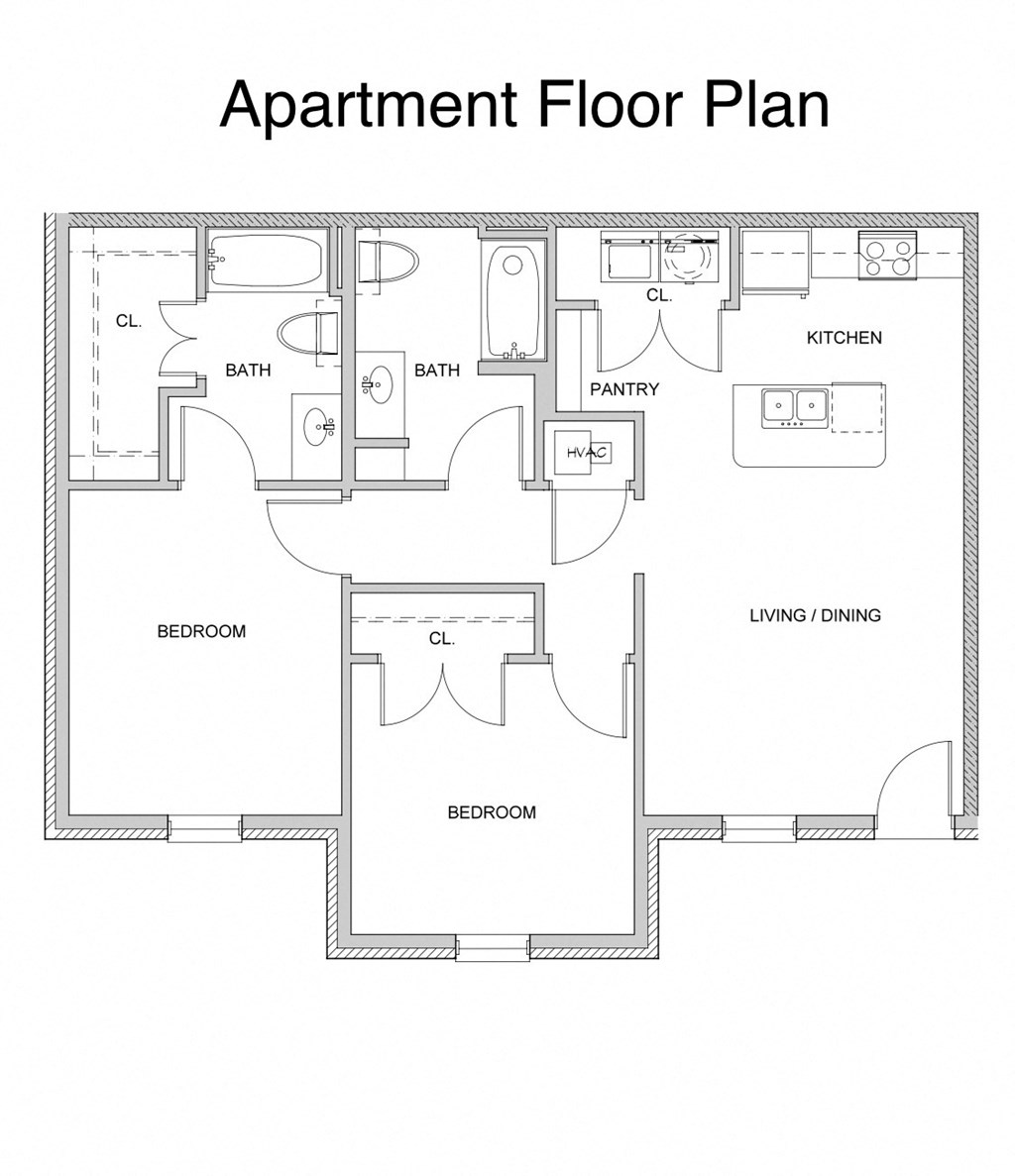 a floor plan of an apartment with a bedroom and living room