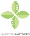 A logo with the text "MADISONPARTNERS" underneath it.