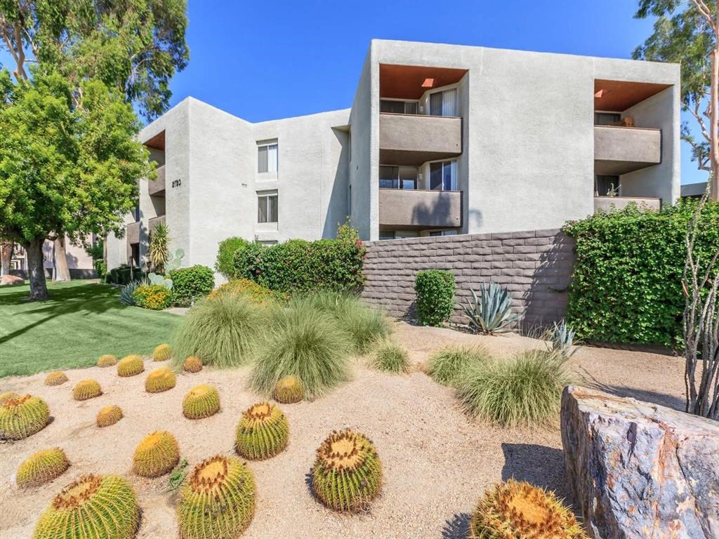 a house with cactus in front of it