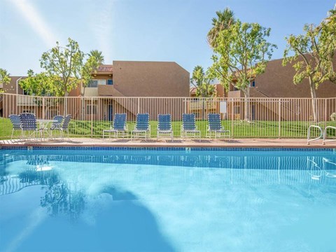 the pool at the apartments for rent