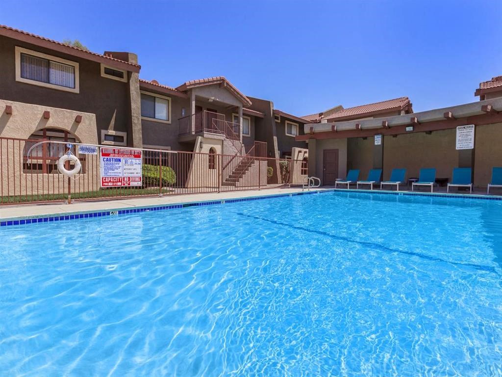 the pool at the apartments for rent
