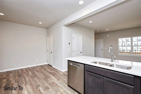 A kitchen with a dishwasher and sink.