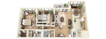 2 bedroom 2 bath 1093 square foot floor plan