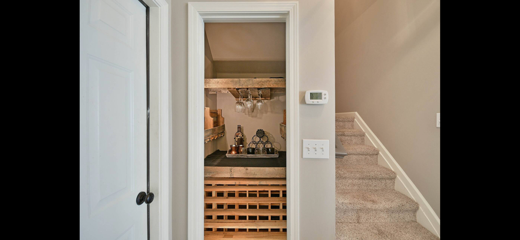 stairway leading to the kitchen from the living room