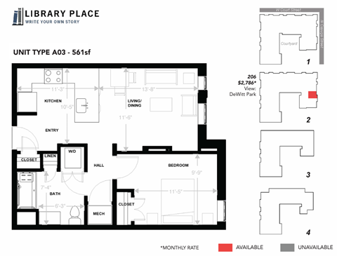 105 West Court Street Studio-3 Beds Apartment for Rent - Photo Gallery 21