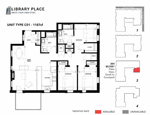 105 West Court Street Studio-3 Beds Apartment for Rent - Photo Gallery 44