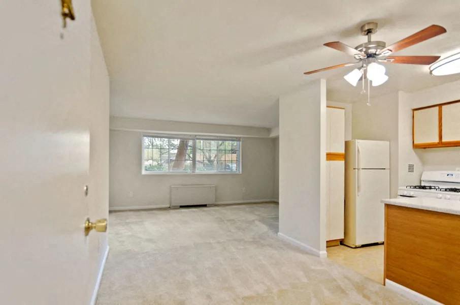 1B Kitchen and Living Room, View from Foyer