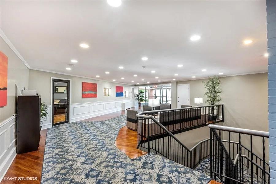 Upstairs modern lobby with office