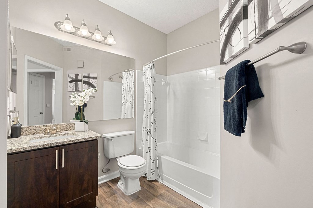 a bathroom with a shower and a toilet and a sink