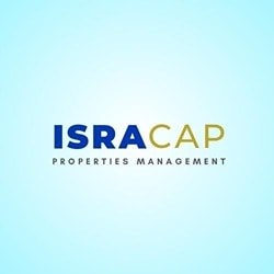 The image is a logo of ISRACAP which stands for Properties Management.