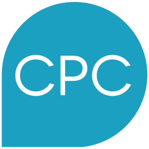 a blue circle logo