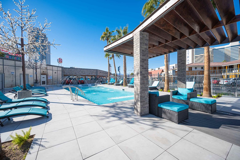 the pool area at the ace hotel anaheim resort