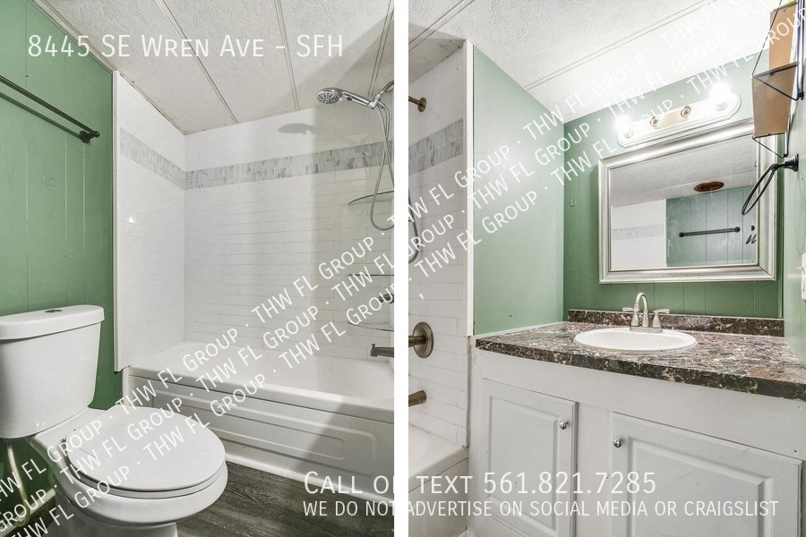 two pictures of a bathroom with a toilet and a sink