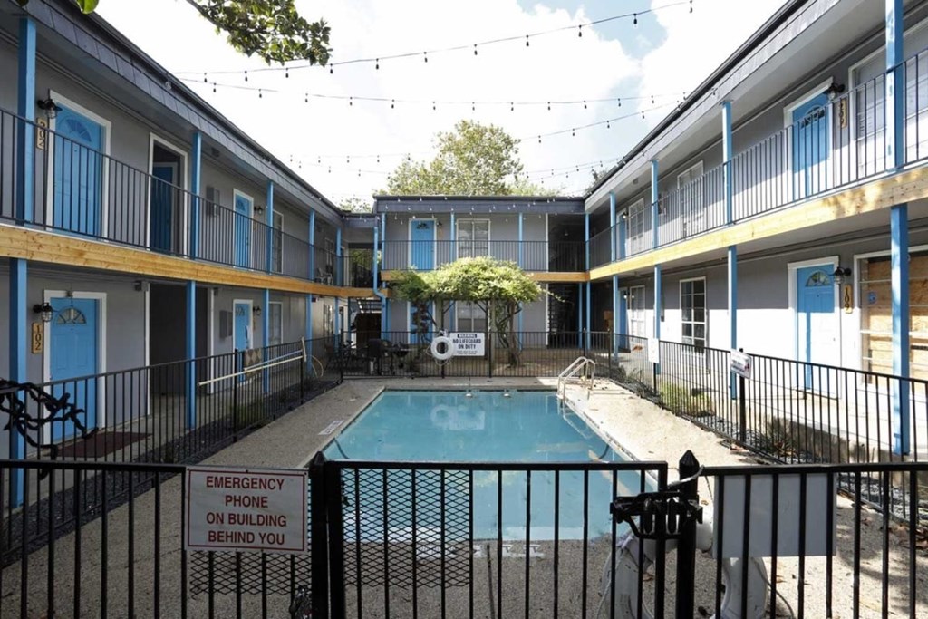 a swimming pool is shown in the middle of a building
