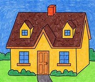 an illustration of a yellow house