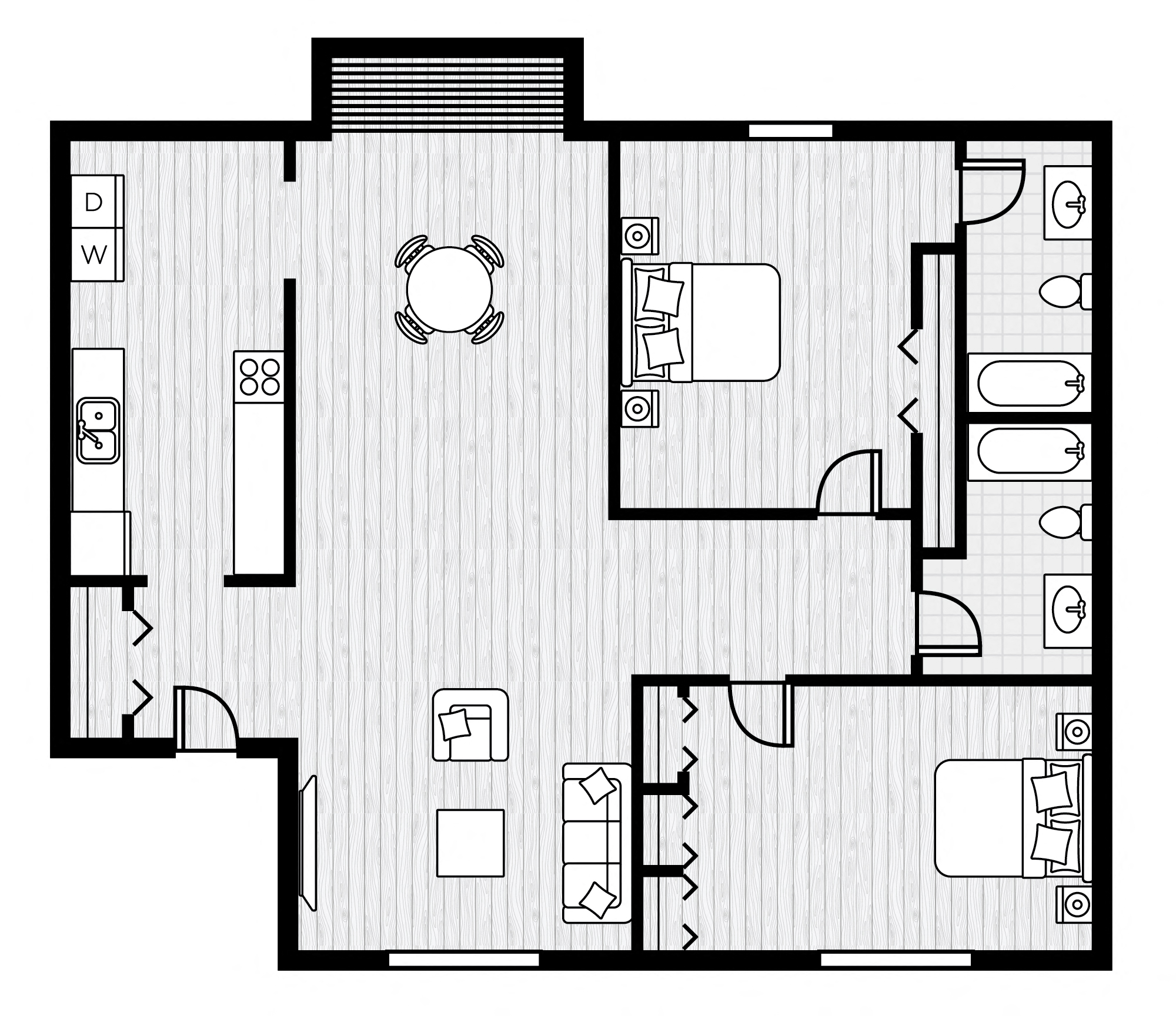 2 Bed | 2 Bath | 1104 Sqft