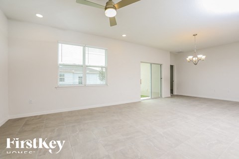 the living room and dining room are spacious and clean