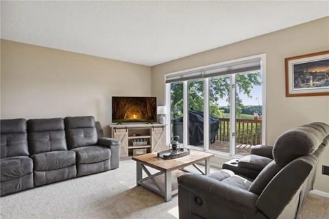 a living room with a couch and a television