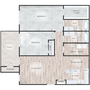 2x2 1,050 Sq Ft Renovated