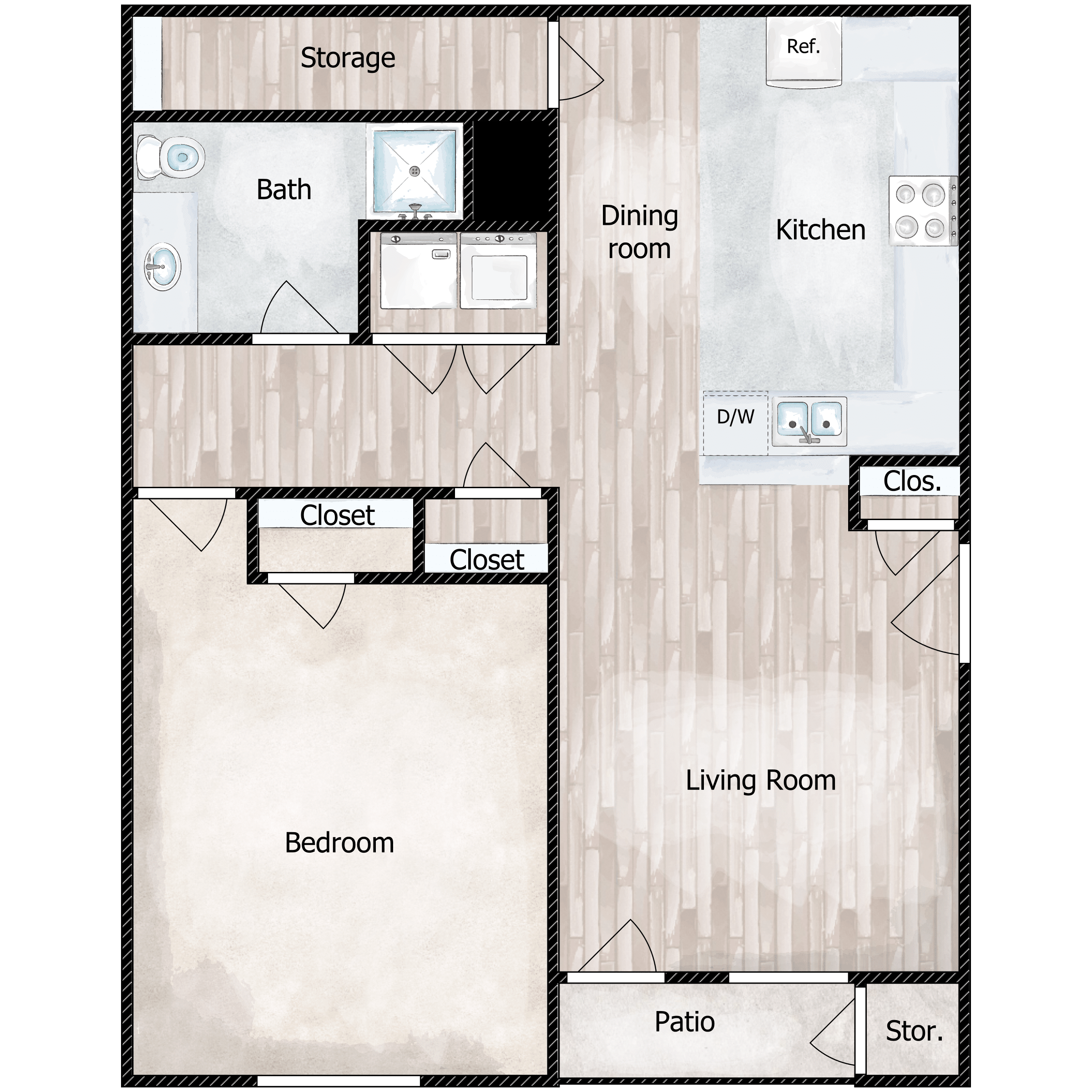 1x1 785 SqFt