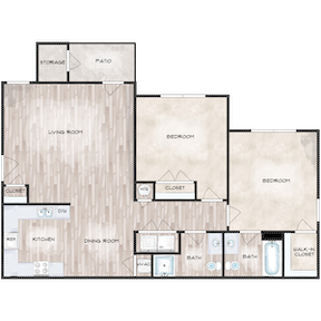 2x2 1,050 SqFt