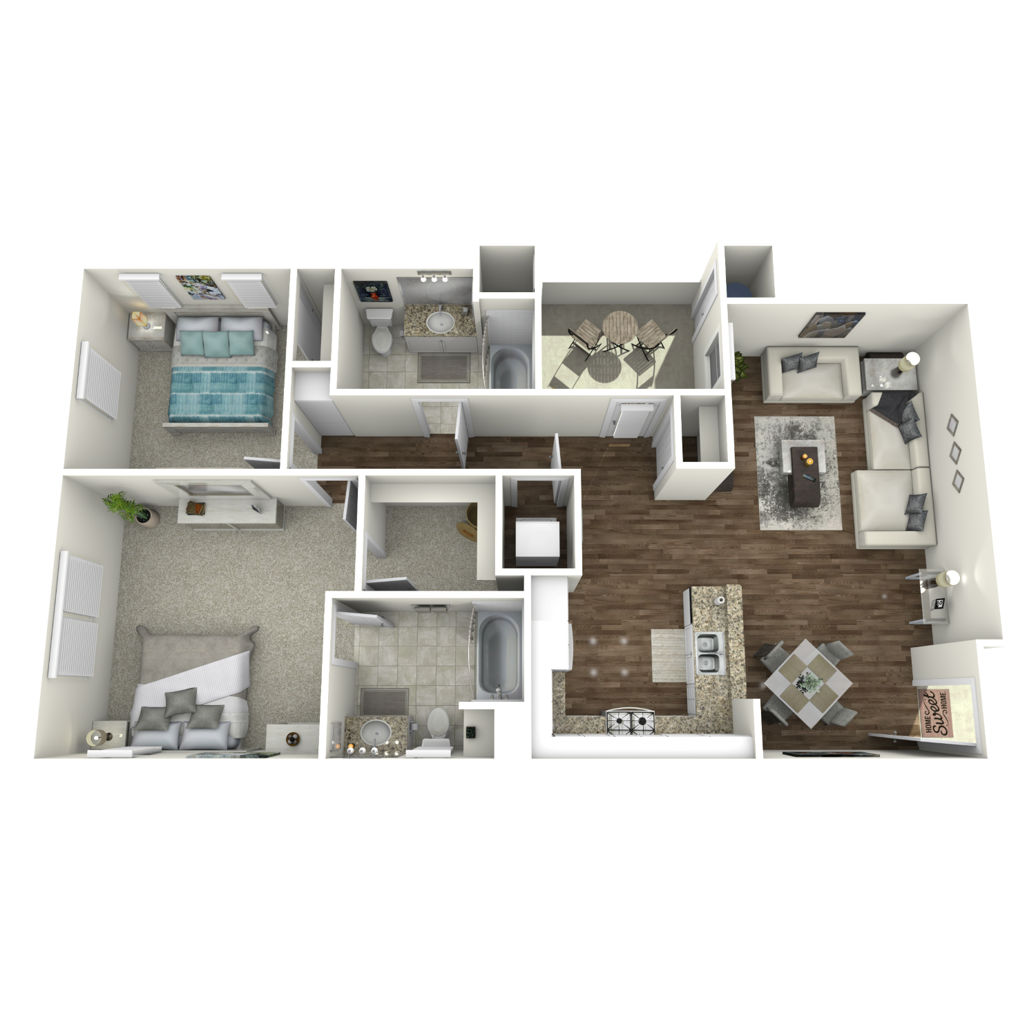 the mirada two bedroom two bath floor plan