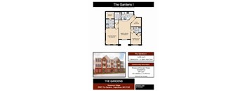 The Gardens I Floor Plan at Rosewood Village, Hagerstown, MD, 21742