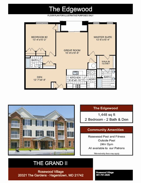 Edgewood Floor Plan at Rosewood Village, Hagerstown, Maryland