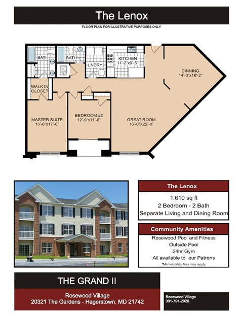 Lennox Floor Plan at Rosewood Village, Hagerstown