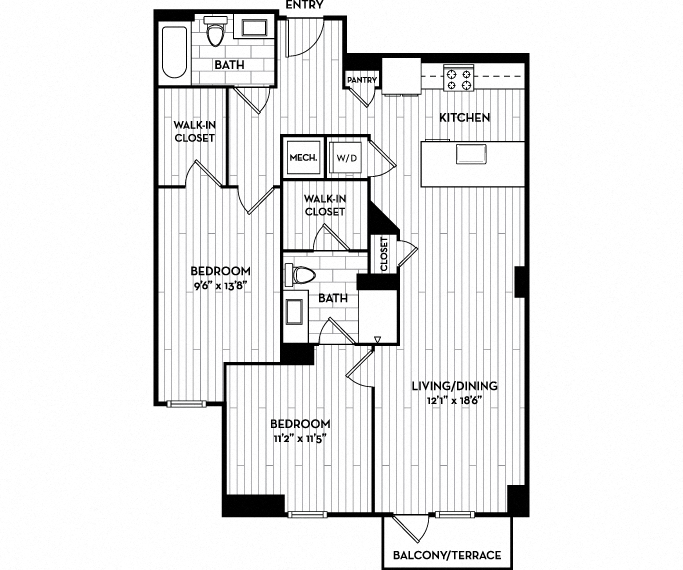 The Camille Apartments - Bethesda, MD - 22F3A Floor Plan
