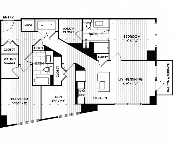 The Camille Apartments - Bethesda, MD - 22S1A Floor Plan